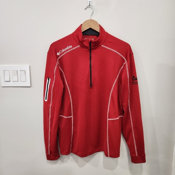 Columbia Golf Omni-Wick Shotgun Pullover Jacket 1/4 Zip Red Mens Medium - Picture 1 of 12